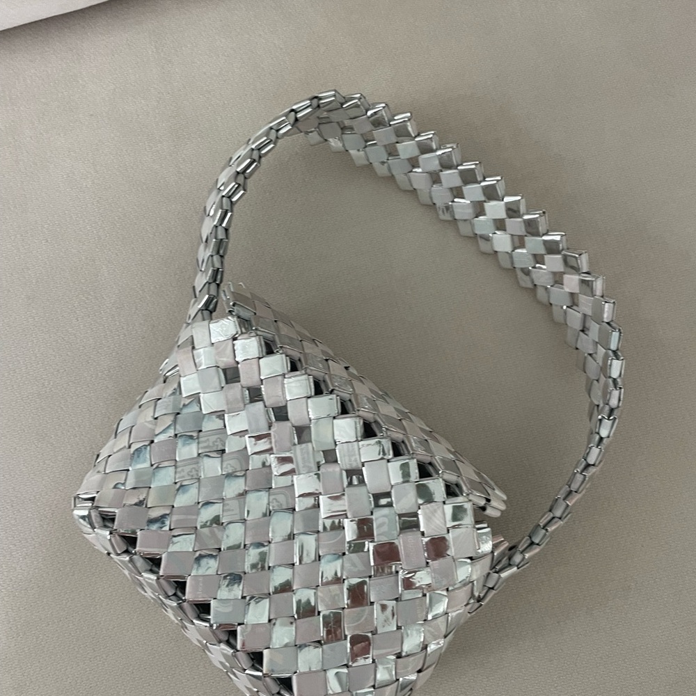 Silver Woven Women's Bag